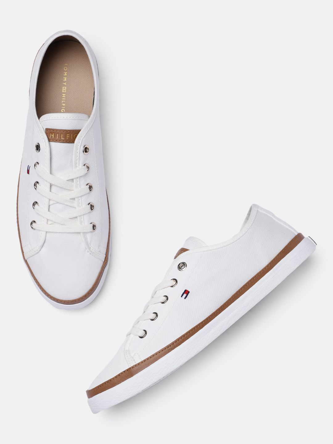 Tommy Hilfiger Women White Solid Sneakers Price in India