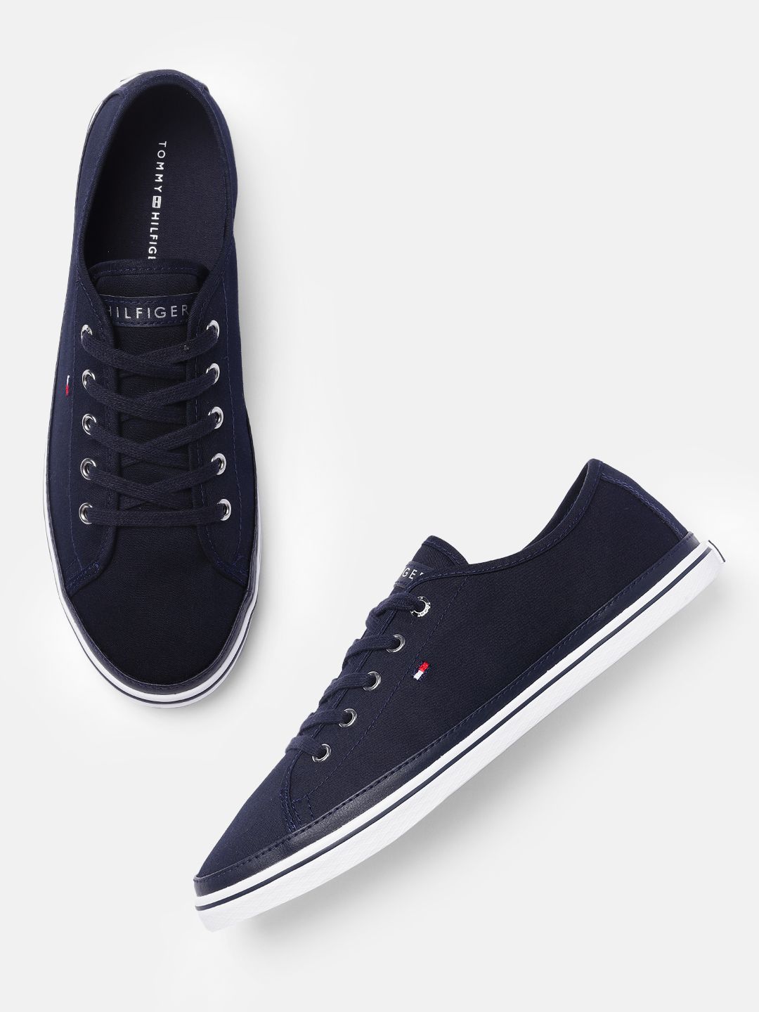 Tommy Hilfiger Women Navy Blue Solid Sneakers Price in India