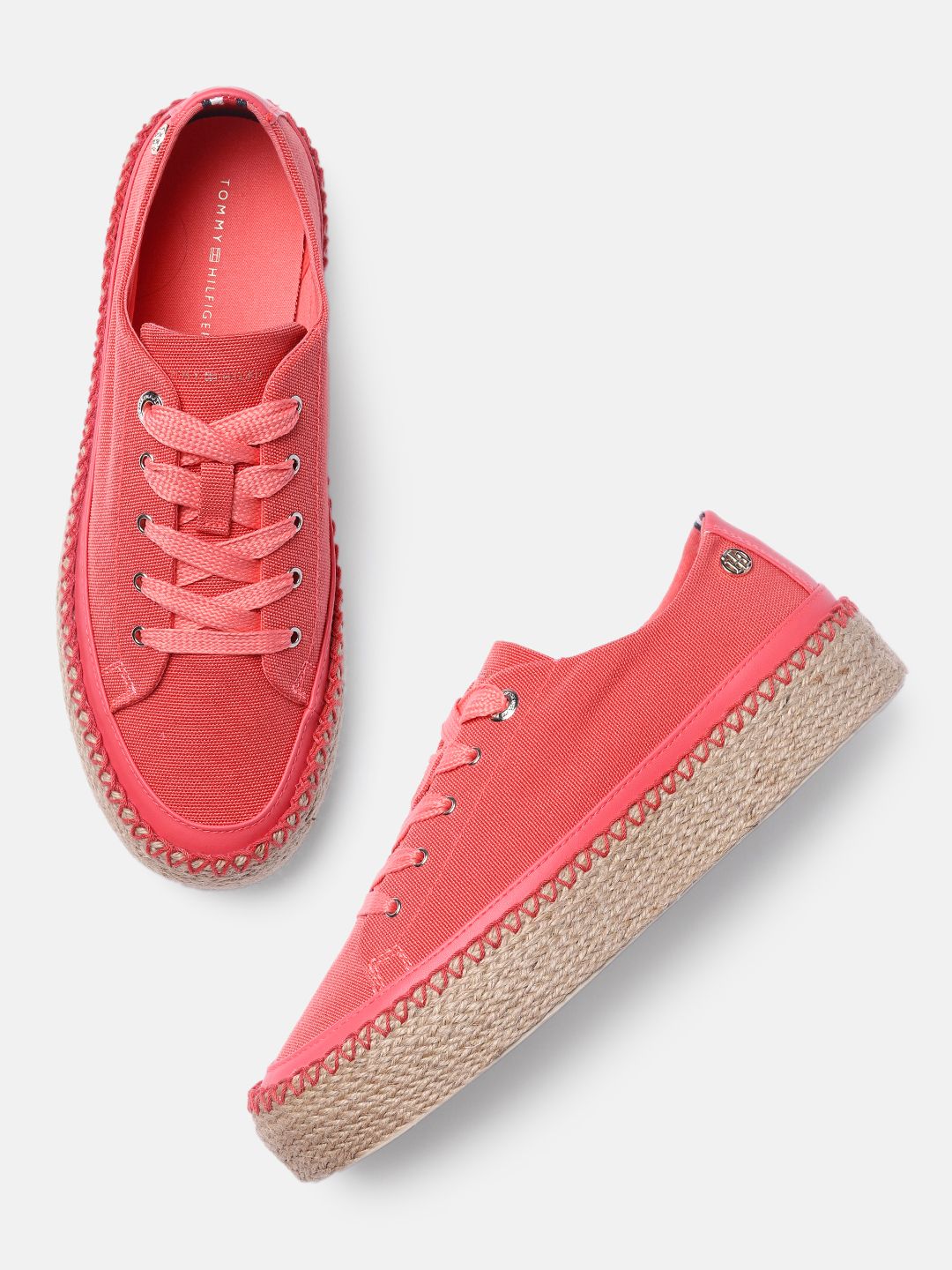 Tommy Hilfiger Women Coral Solid Sneakers Price in India