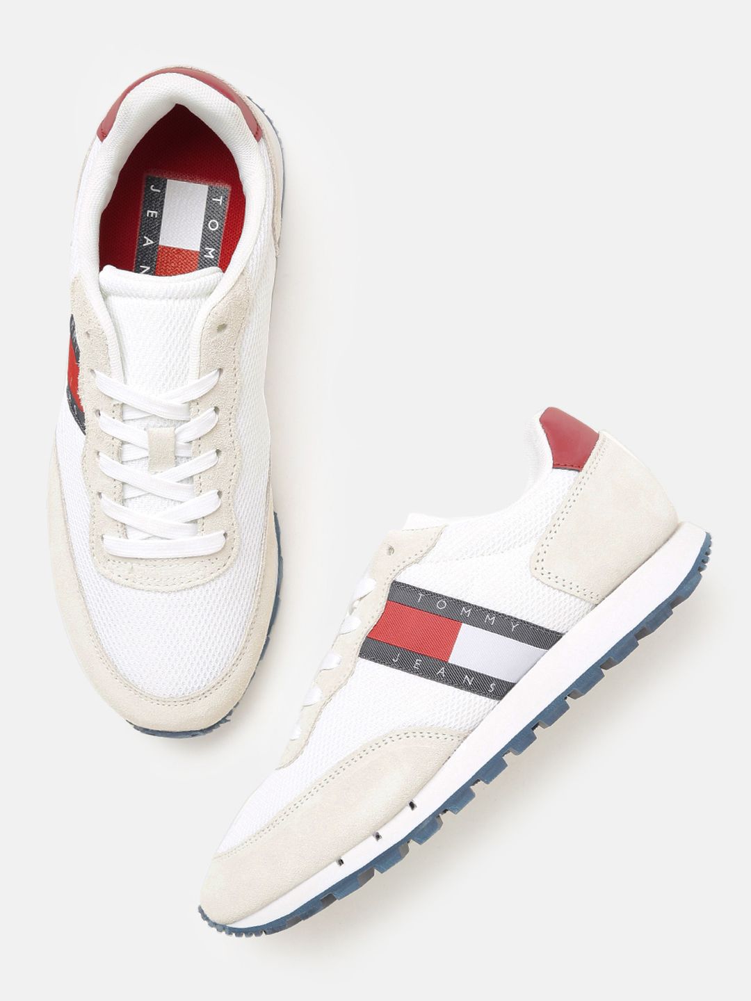 Tommy Hilfiger Women White Runner Suede Sneakers Price in India