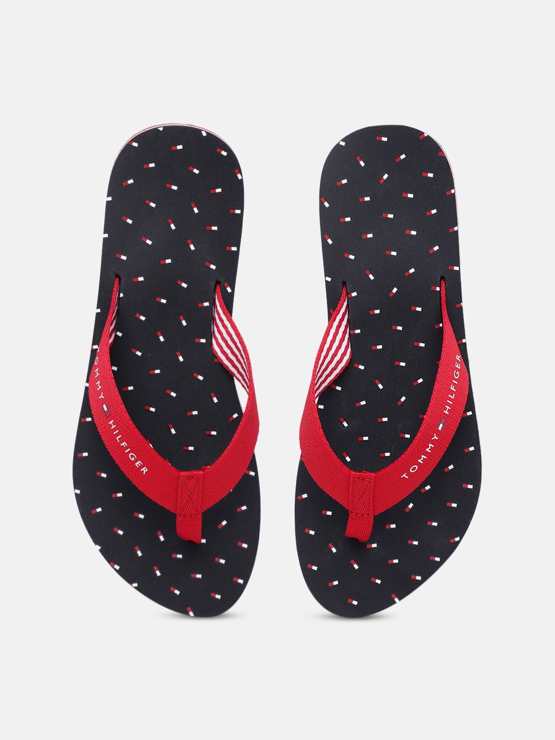 Tommy Hilfiger Women Red Printed Thong Flip-Flops Price in India