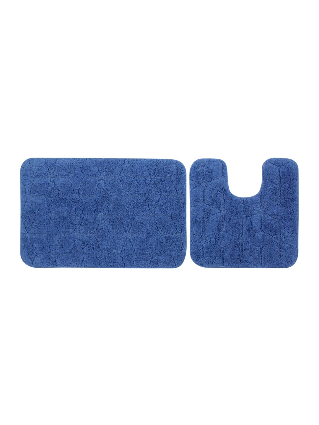 Saral Home Blue Set of 2 Rectangular Bath Rugs Price in India