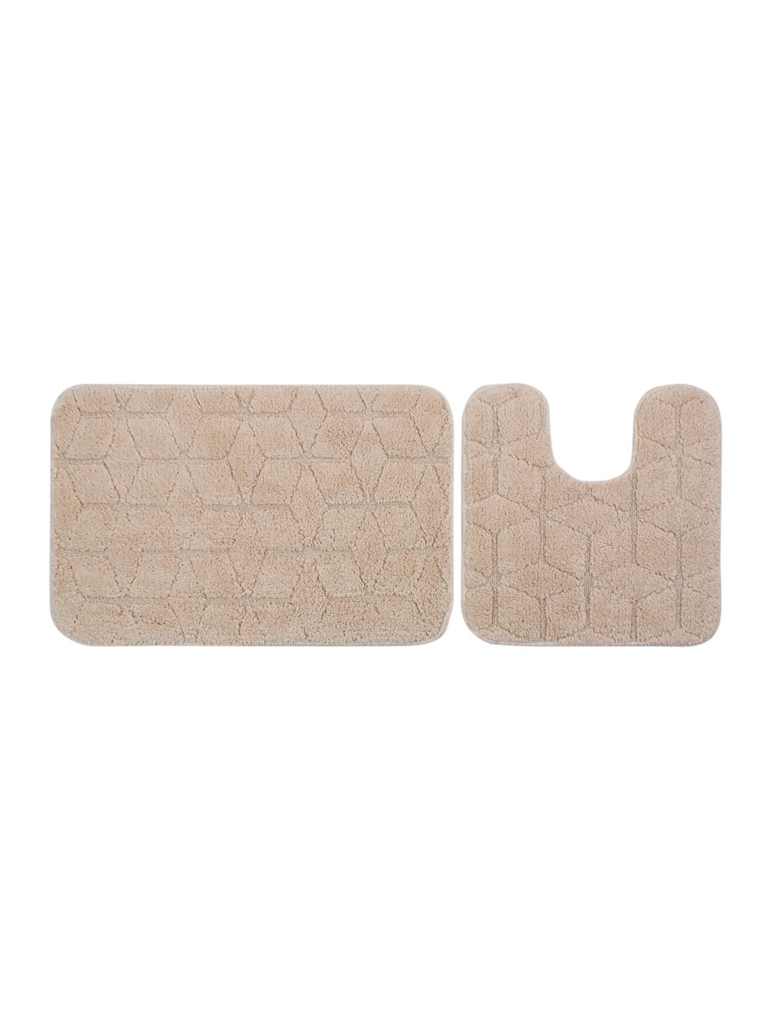 Saral Home Beige Set of 2 Rectangular Bath Rugs Price in India