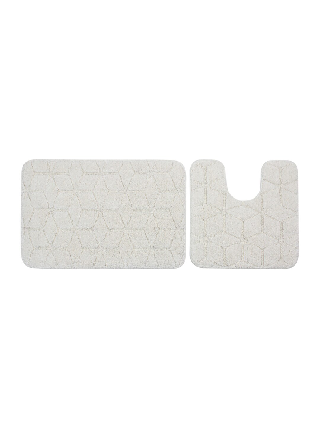 Saral Home White Set of 2 Rectangular Bath Rugs Price in India
