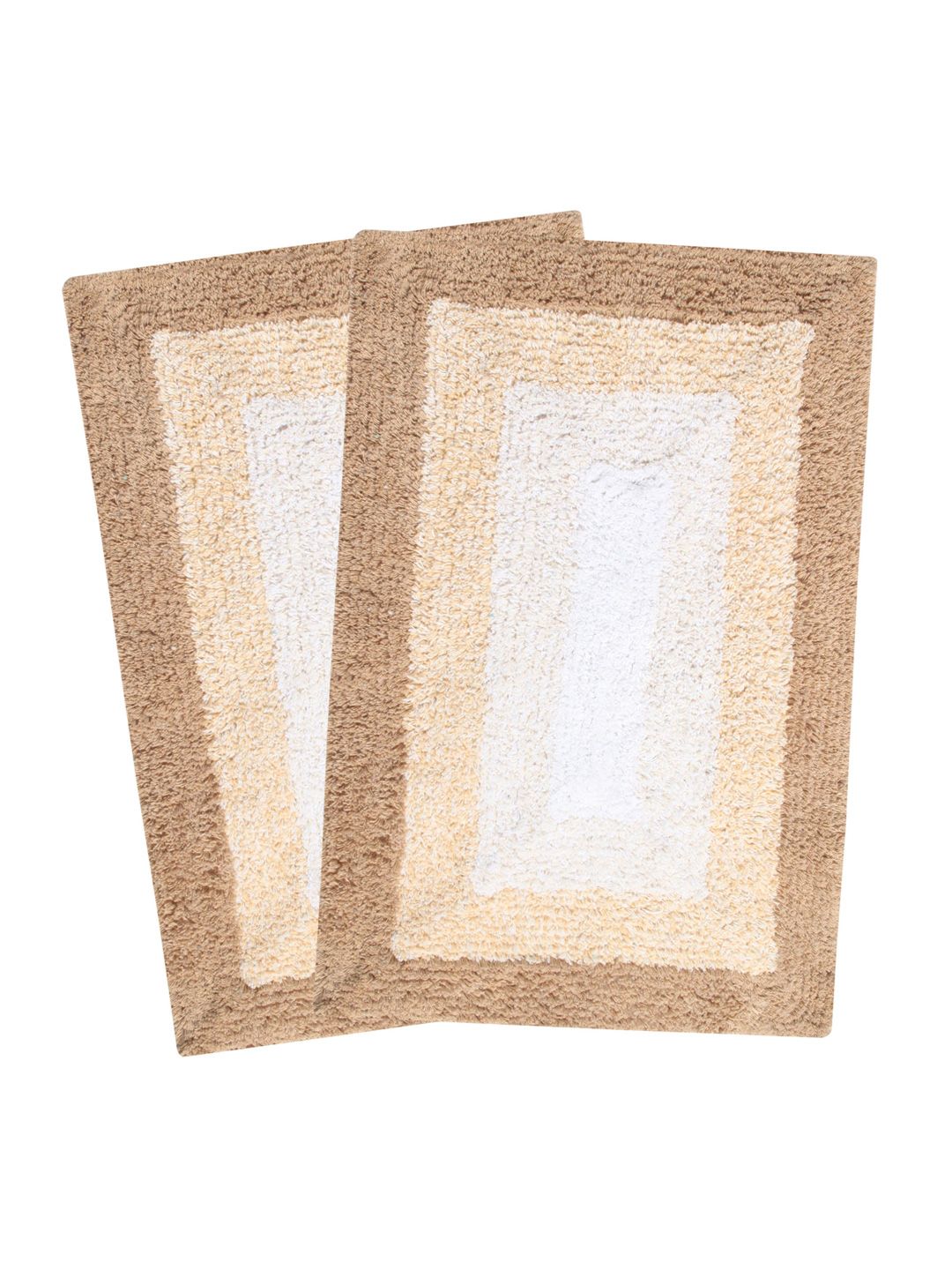 Saral Home Beige Set of 2 Rectangular Bath Rugs Price in India