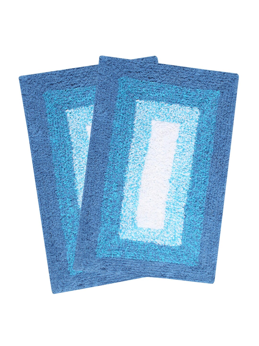 Saral Home Blue Set of 2 Rectangular Bath Rugs Price in India