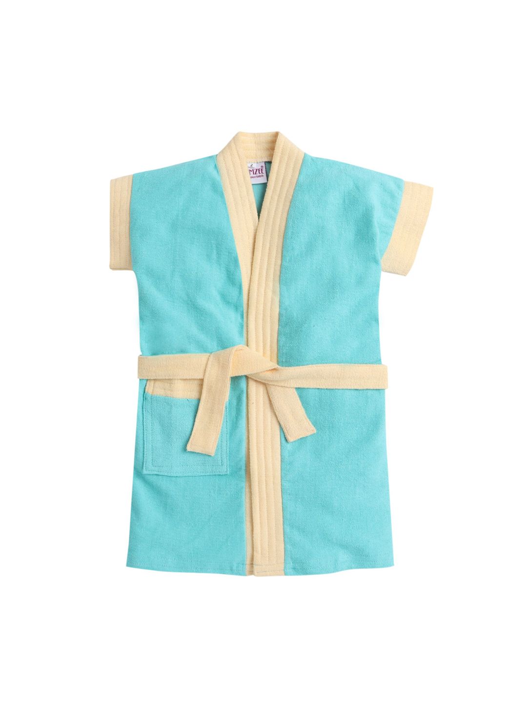 BUMZEE Boys Sea Green Solid Bath Robe