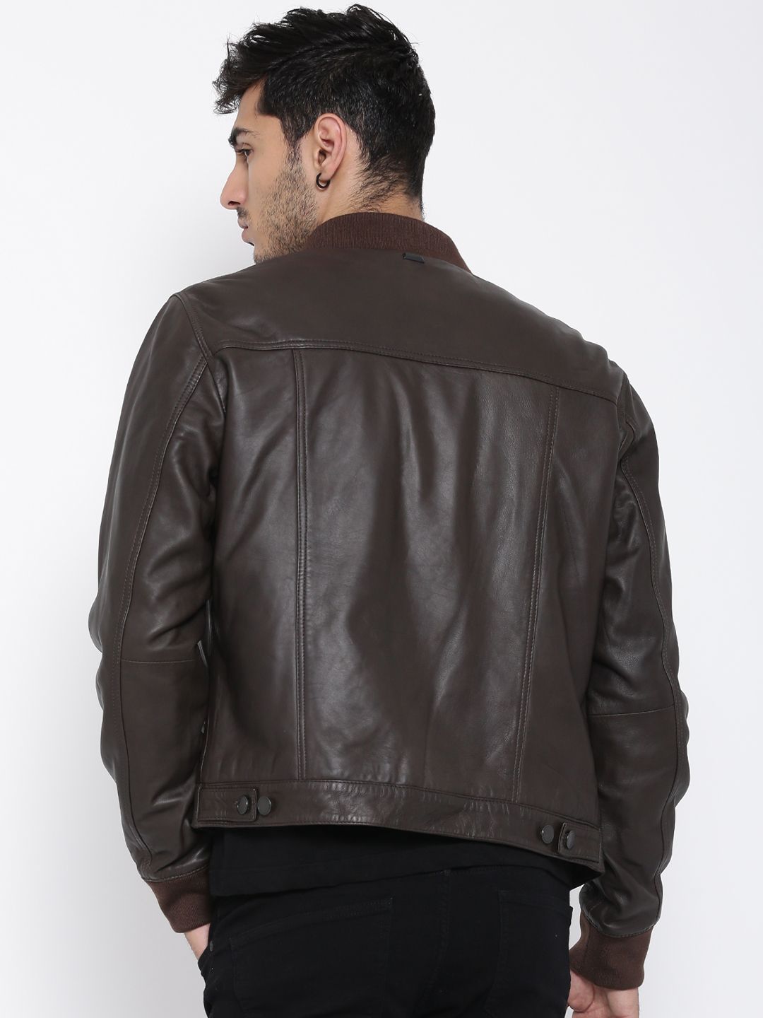 Buy H.E. By Mango Brown Sheep Leather Jacket - Jackets for Men