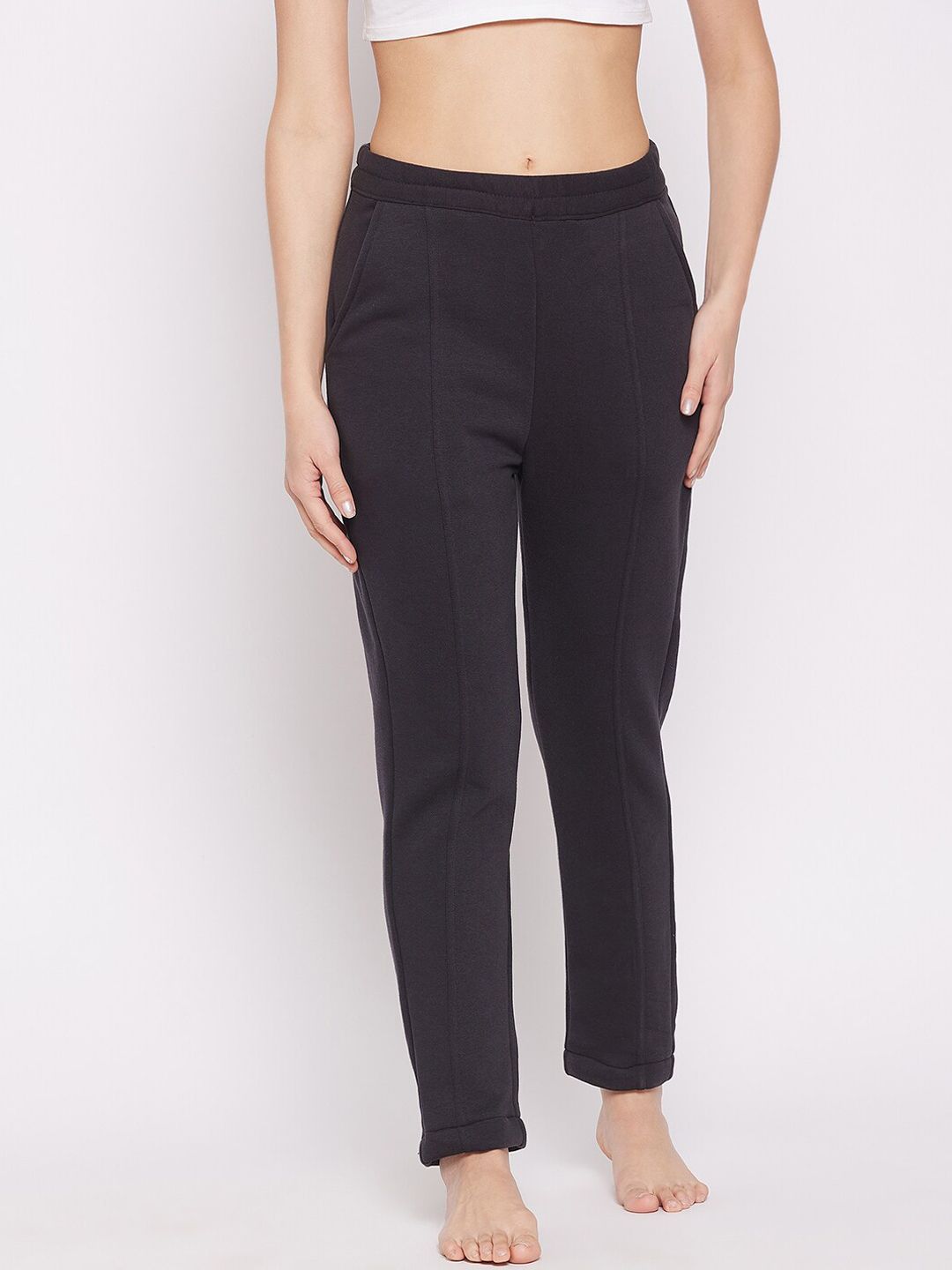 The Kaftan Company Women Black Solid Lounge Pants Price in India