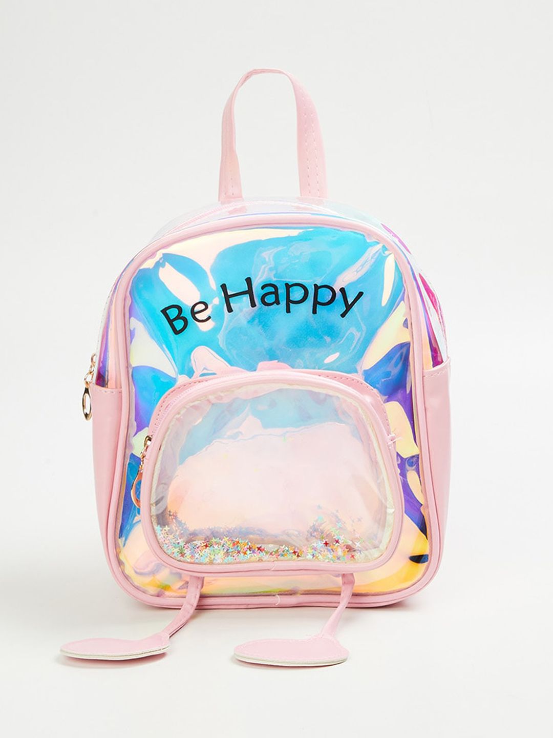Ginger by Lifestyle Women Pink Typography Embellished Backpack Price in India