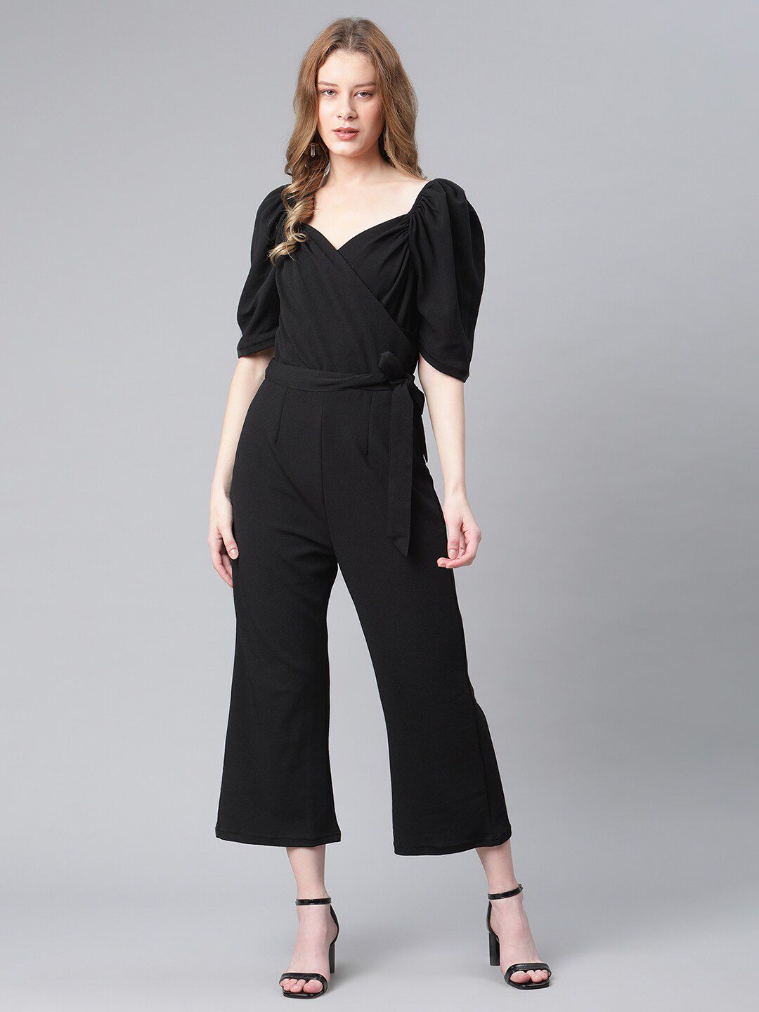 The Vanca Women Black Solid Sweetheart Neck Basic Jumpsuit Price in India