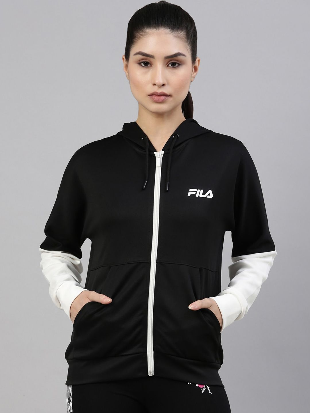 FILA Women Black Running Sporty Jacket Price in India