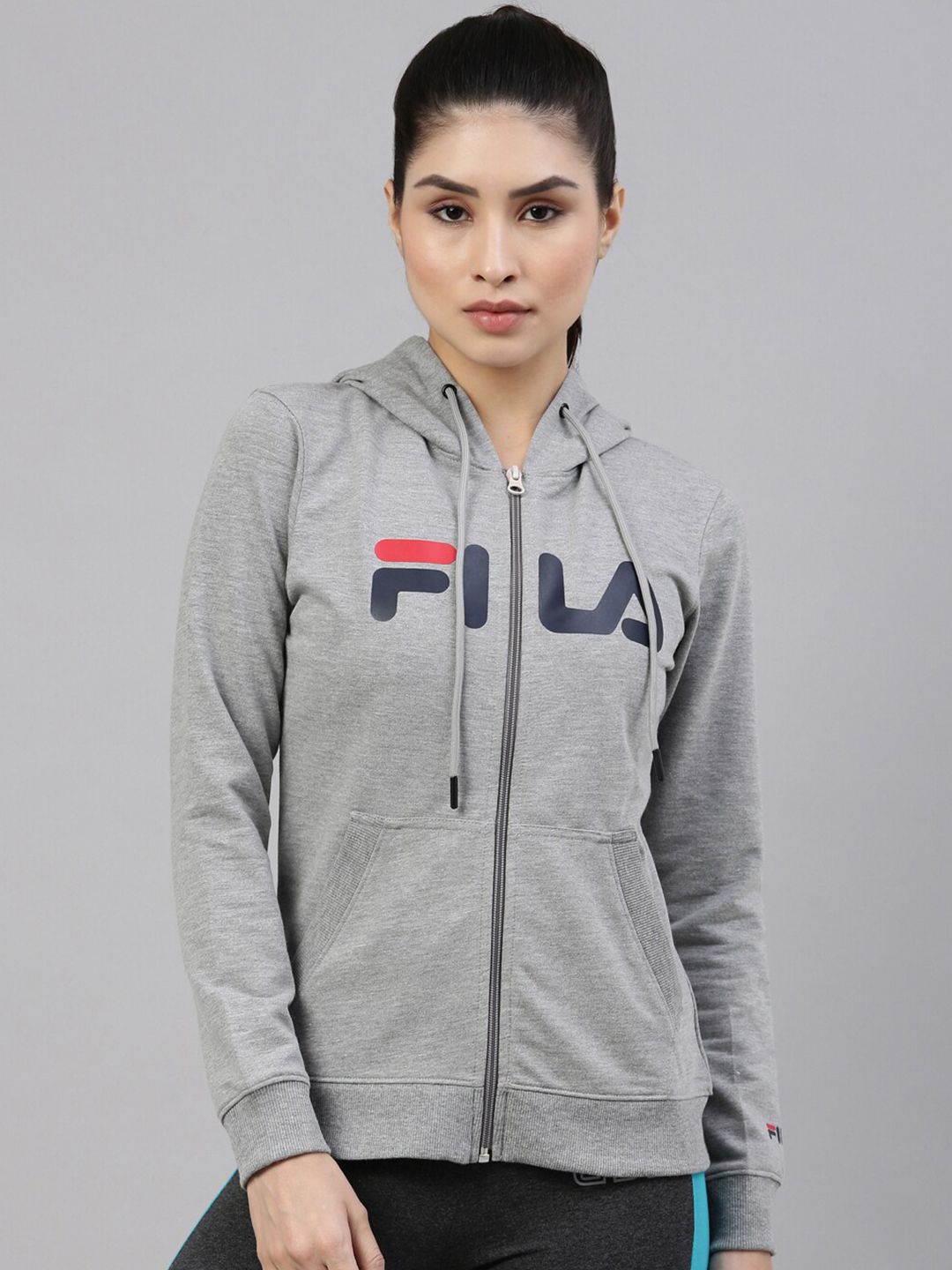 FILA Women Grey Printed Sweatshirt Price in India