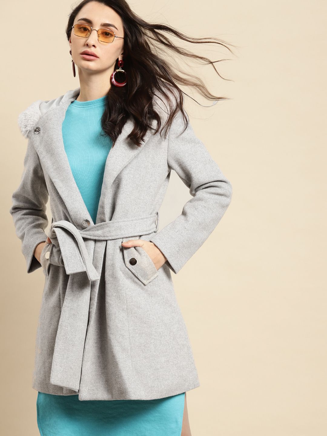 COVER STORY Women Grey Longline Tailored Jacket Price in India