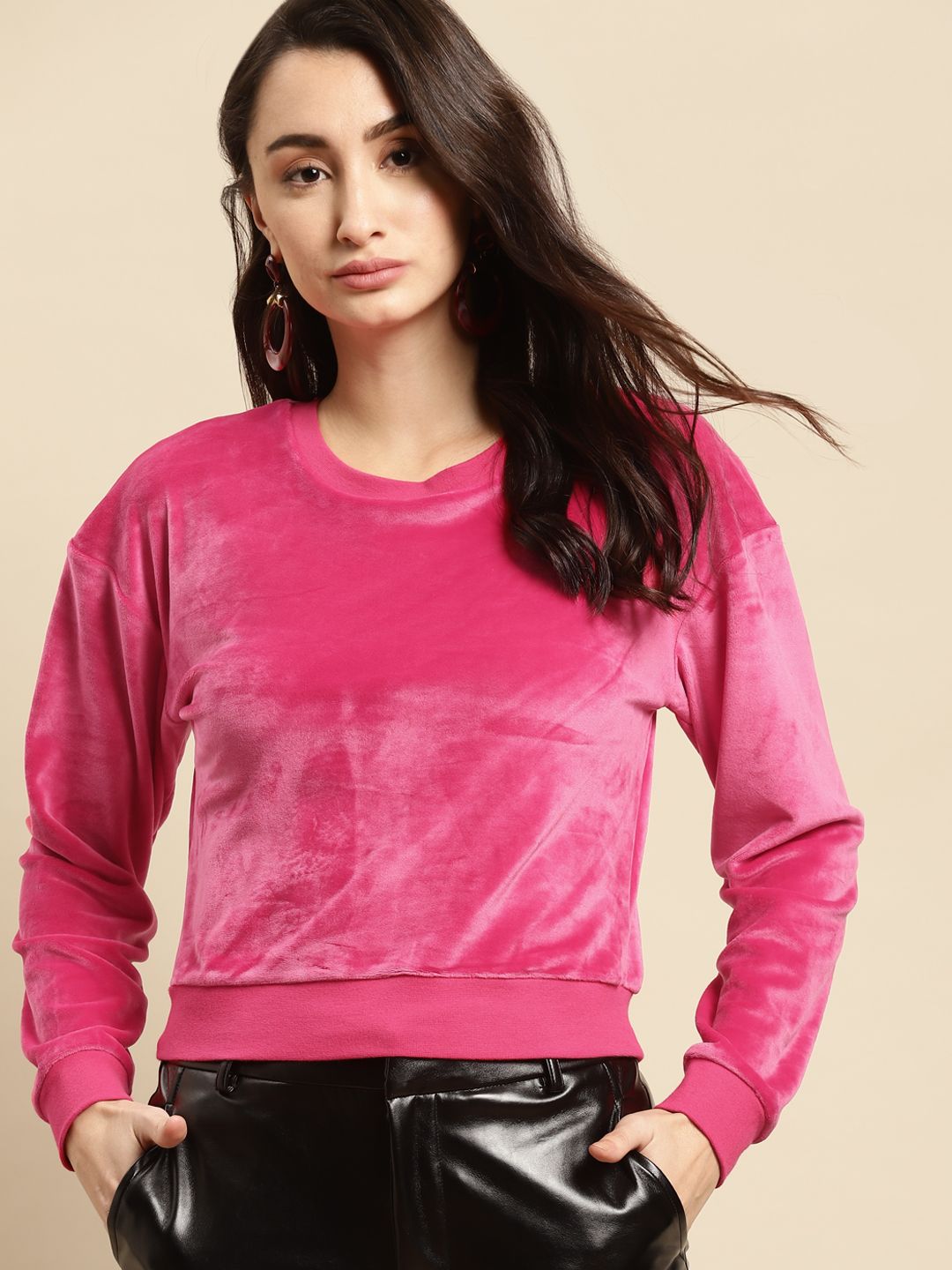 COVER STORY Women Pink Sweatshirt Price in India