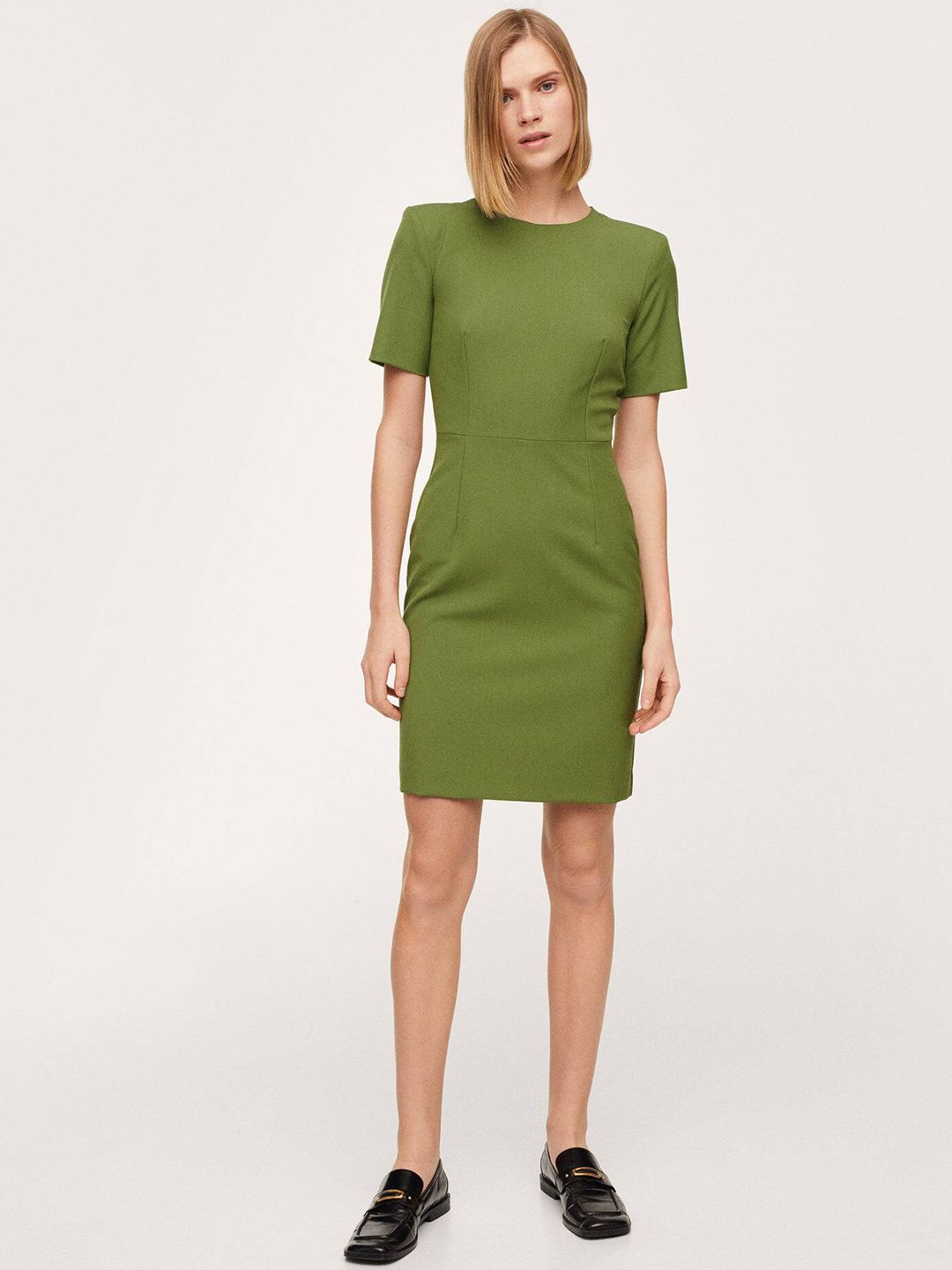Buy MANGO Women Green Solid Sheath Formal Dress - Dresses for Women  16708878 | Myntra