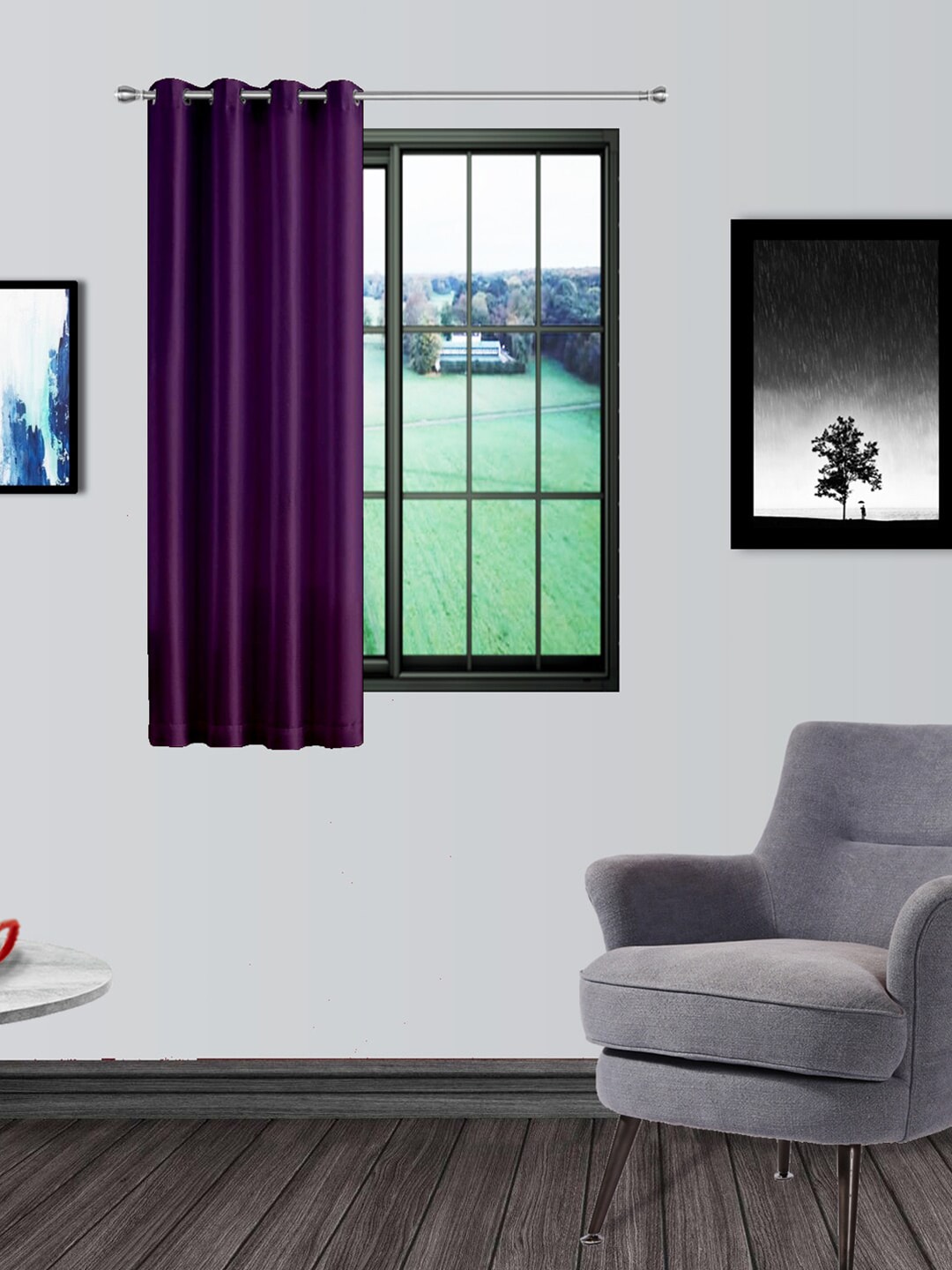 Divine Casa Purple Black Out Window Curtain Price in India