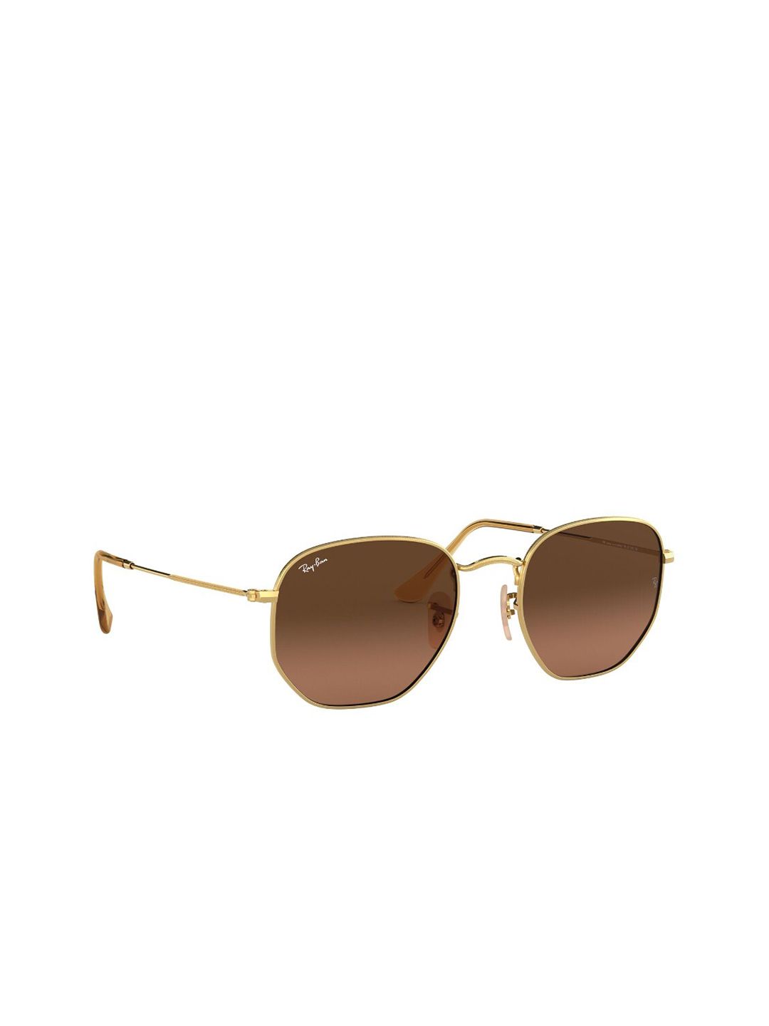 Ray-Ban Unisex Grey Lens & Gold-Toned Oversized Sunglasses 8056597077385-Grey Price in India