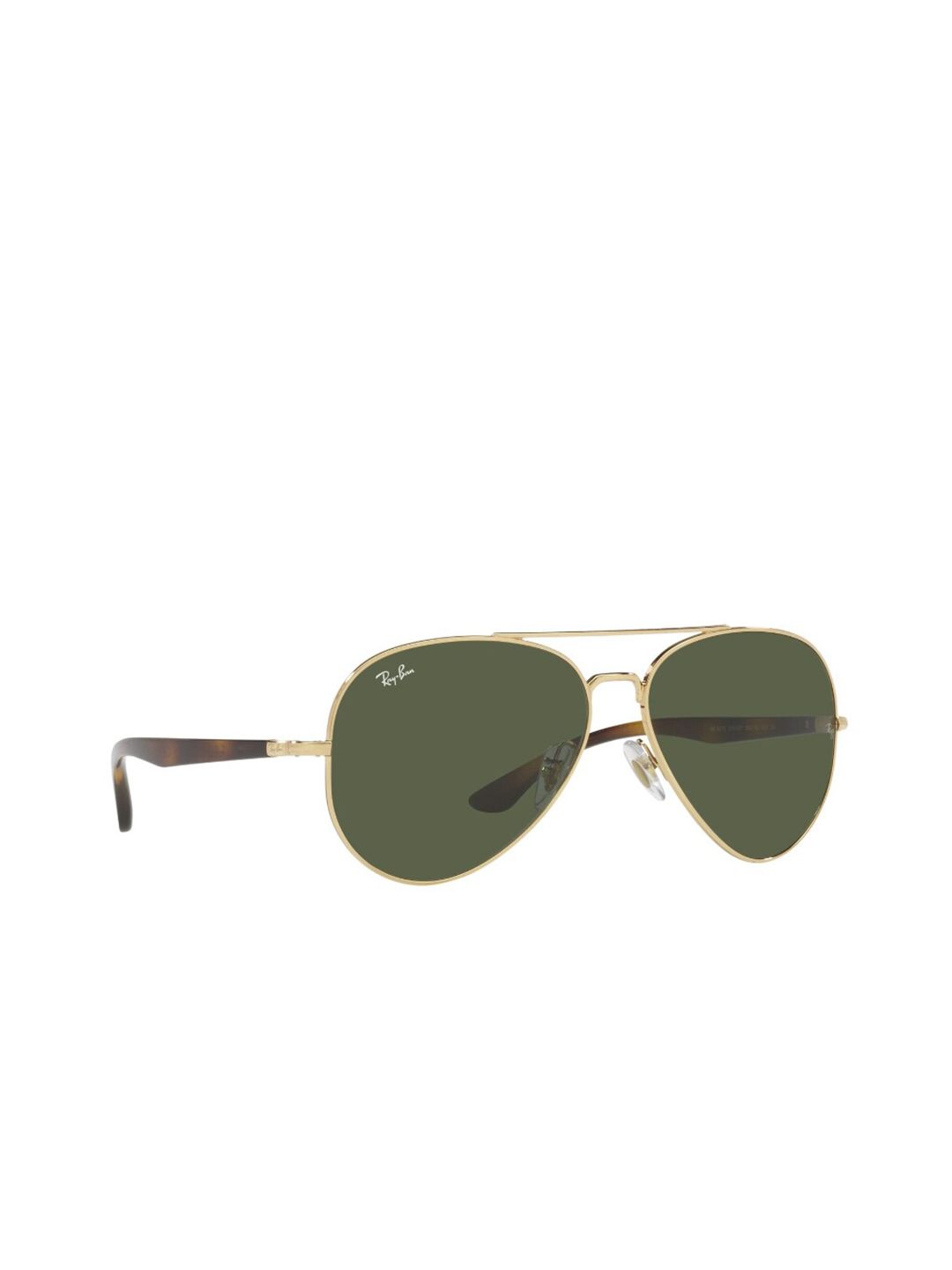 Ray-Ban Green Lens & Gold-Toned Aviator Sunglasses & UV Protected Lens 8056597432146 Price in India