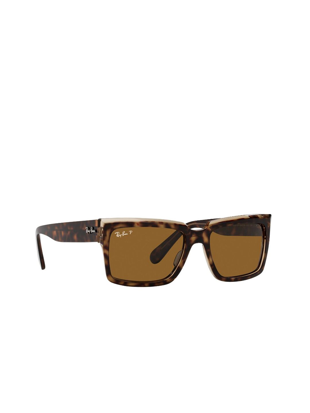 Ray-Ban Unisex Grey Lens & Brown Rectangle Sunglasses with Polarised Lens - 8056597435758 Price in India