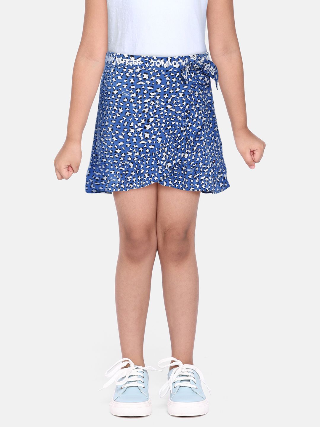 Tommy Hilfiger Girls Blue Printed Wrap Skirt