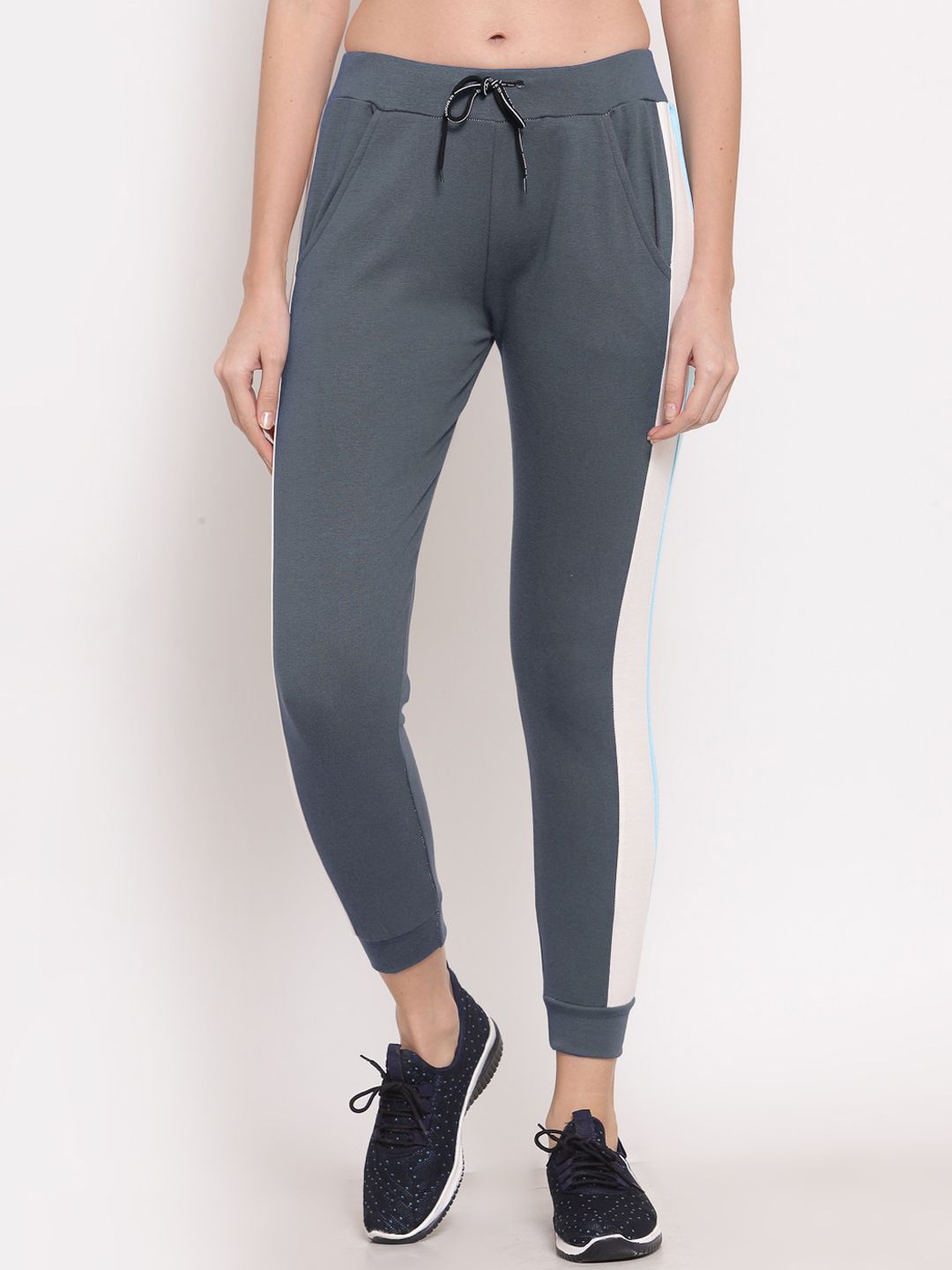 KLOTTHE Women Grey Solid Slim Fit Cotton Joggers Price in India