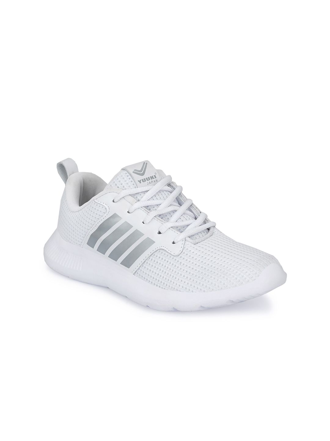 Yuuki Women White Mesh Lace up Running Shoes Price in India