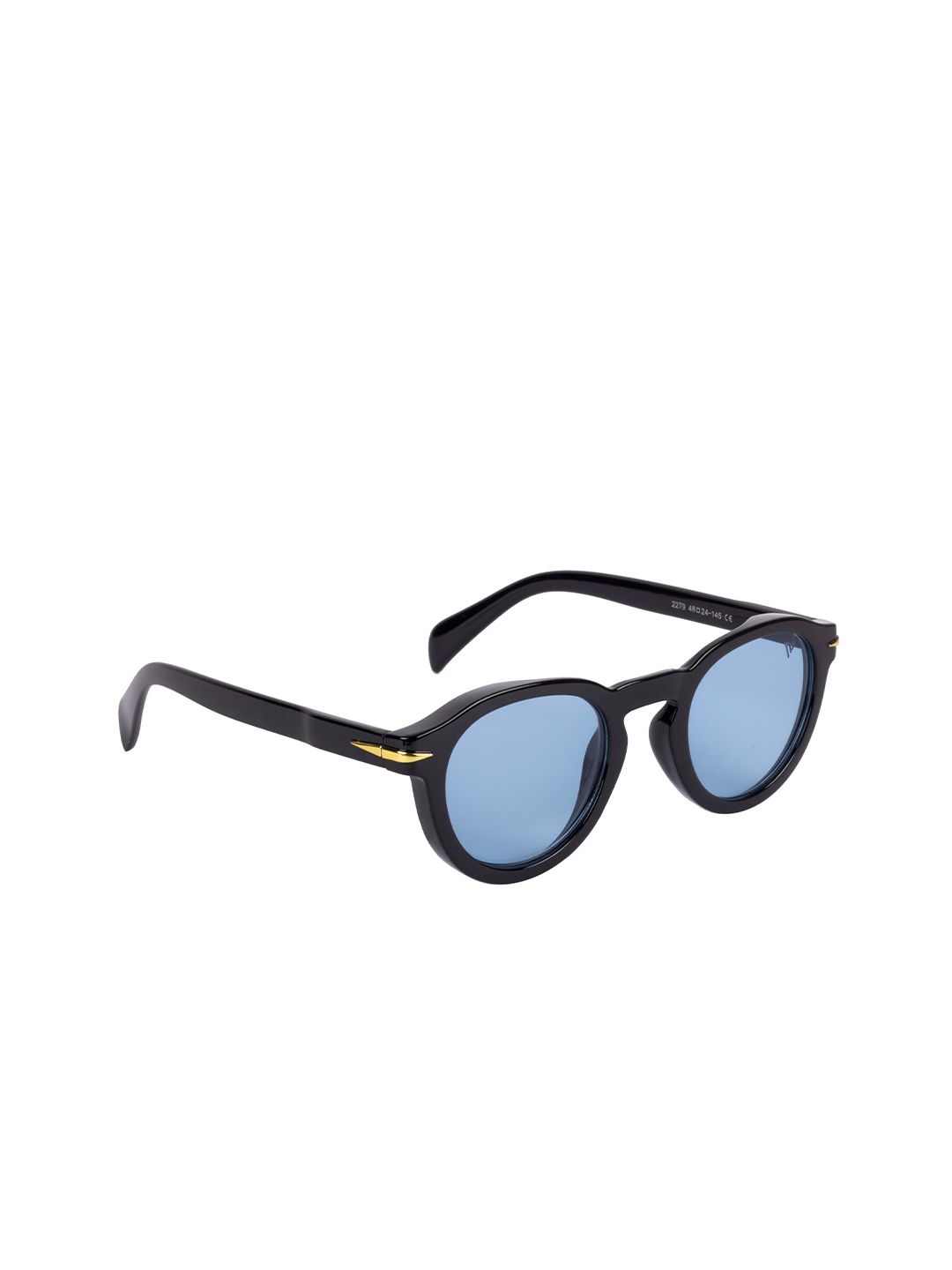 Voyage Unisex Blue Lens & Black Round Sunglasses with UV Protected Lens Price in India