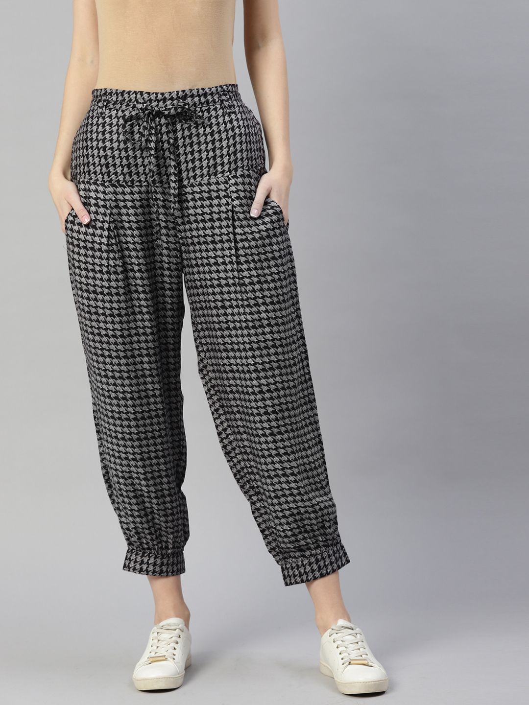 Ayaany Women Black Harem Trousers Price in India