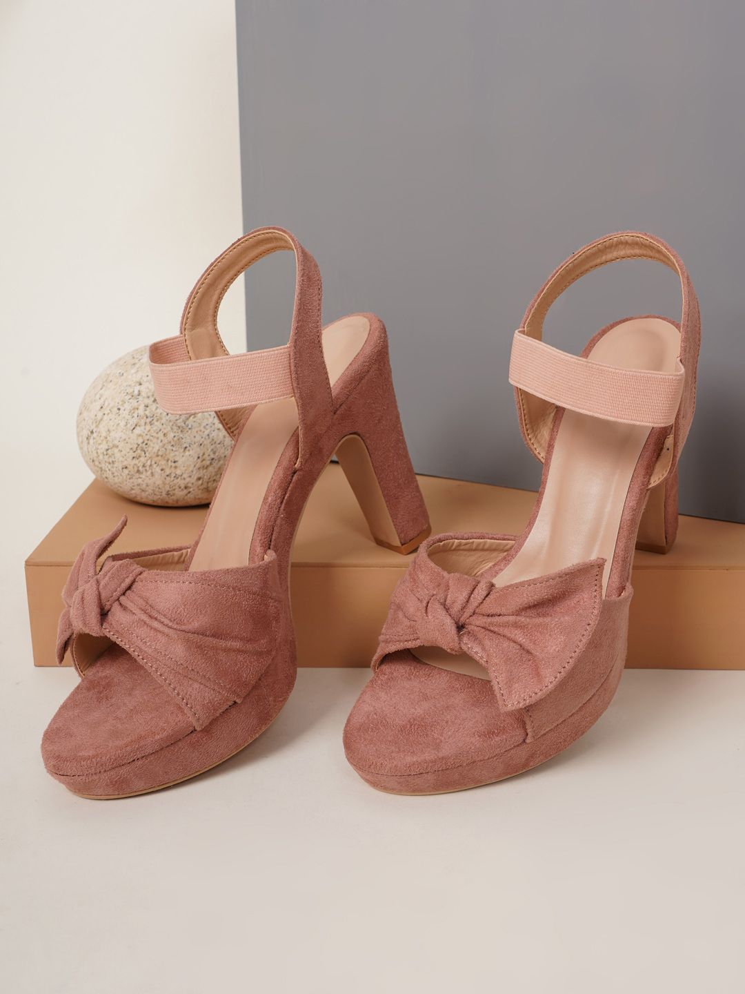 Rubeezz Peach-Coloured Platform Heels Price in India