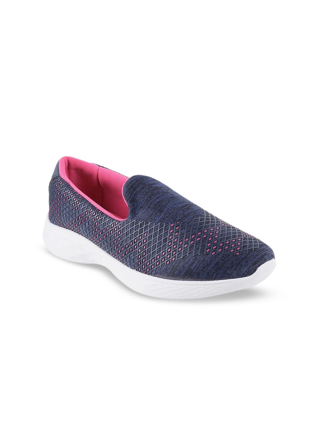 Metro Women Blue Woven Design Slip-On Sneakers Price in India