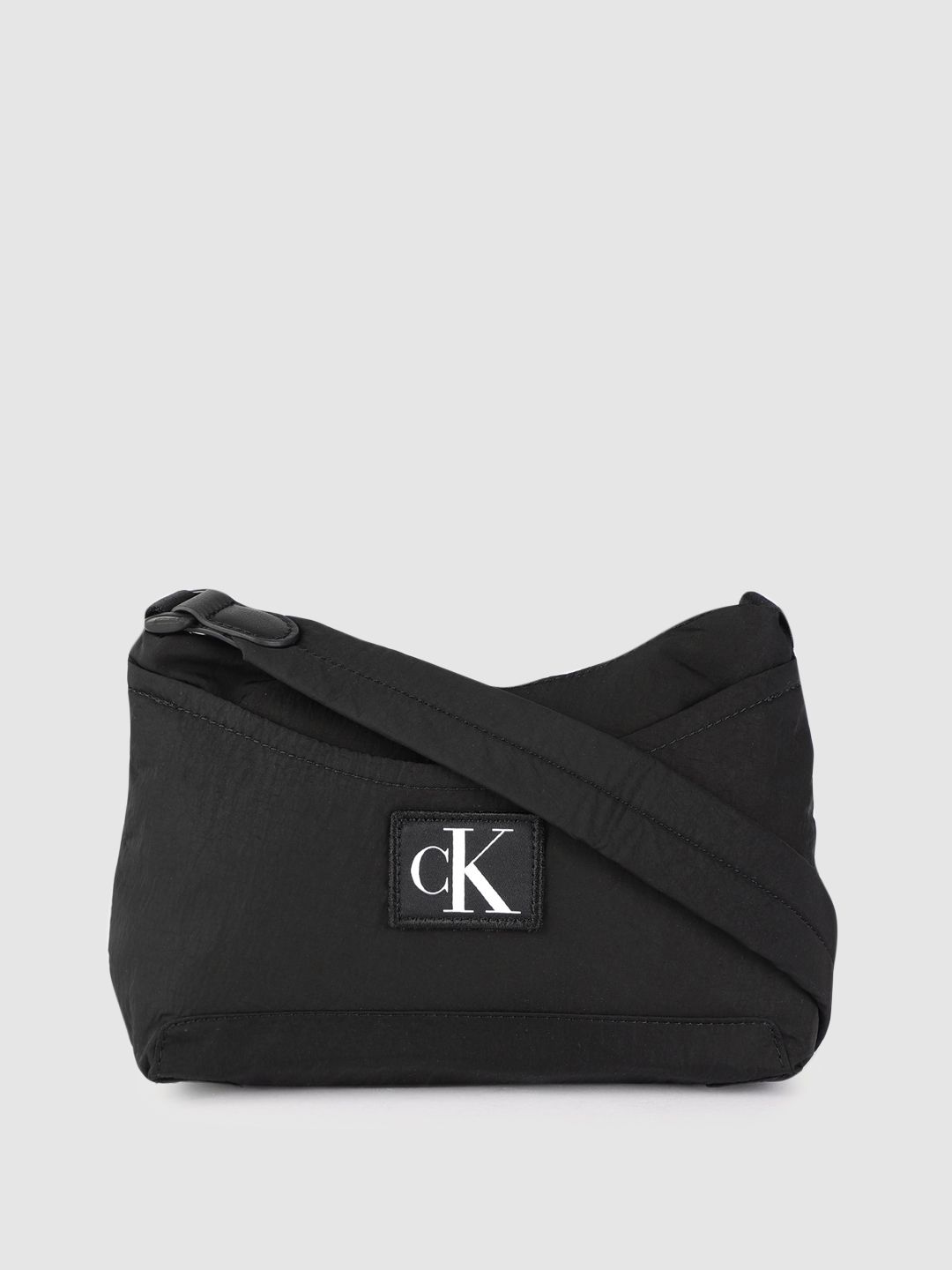 Calvin Klein Black Structured Hobo Bag Price in India