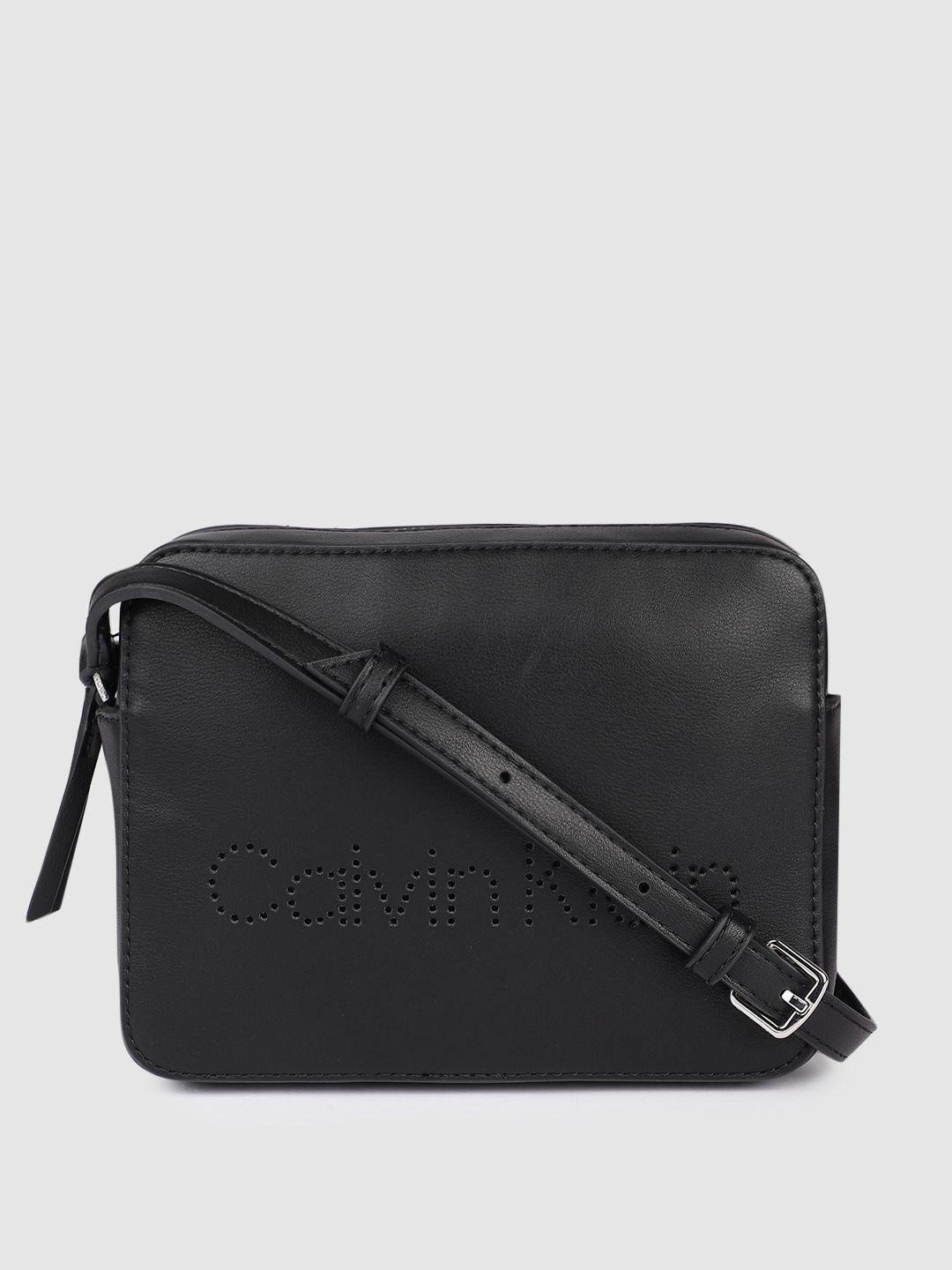 Calvin Klein Black PU Structured Sling Bag Price in India