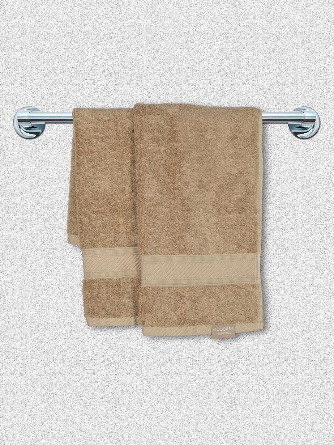 Jockey Set Of 2 Brown Solid 450 GSM Pure Cotton Hand Towels Price in India