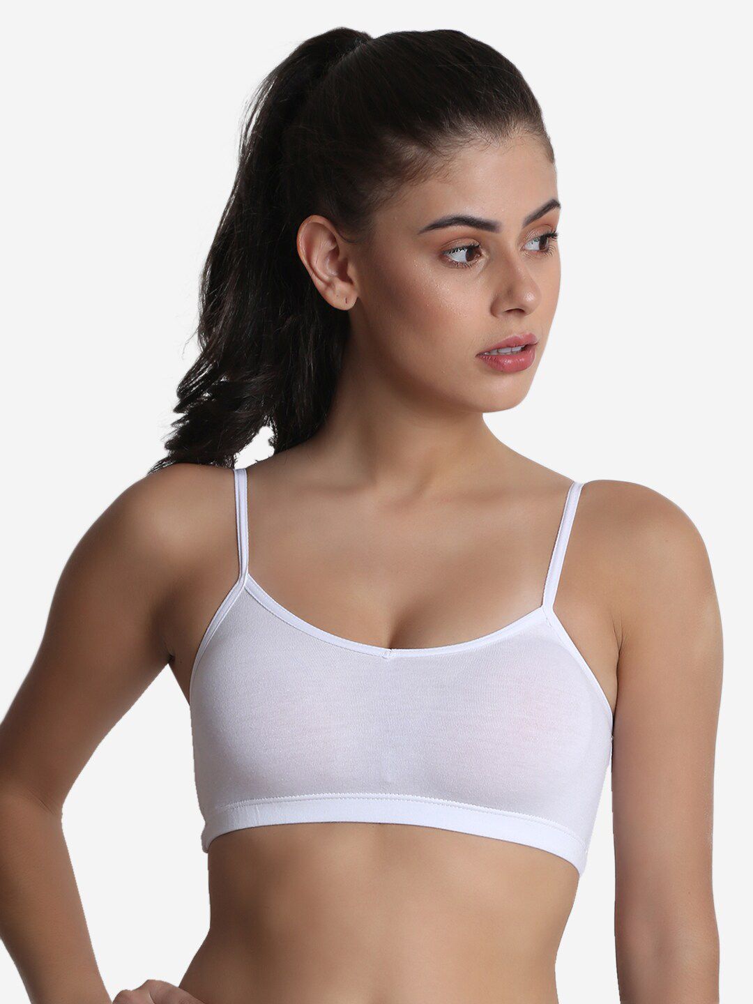 XOXO Design Women White Solid Pure Cotton Anti Odour Beginners Sports Bra Price in India