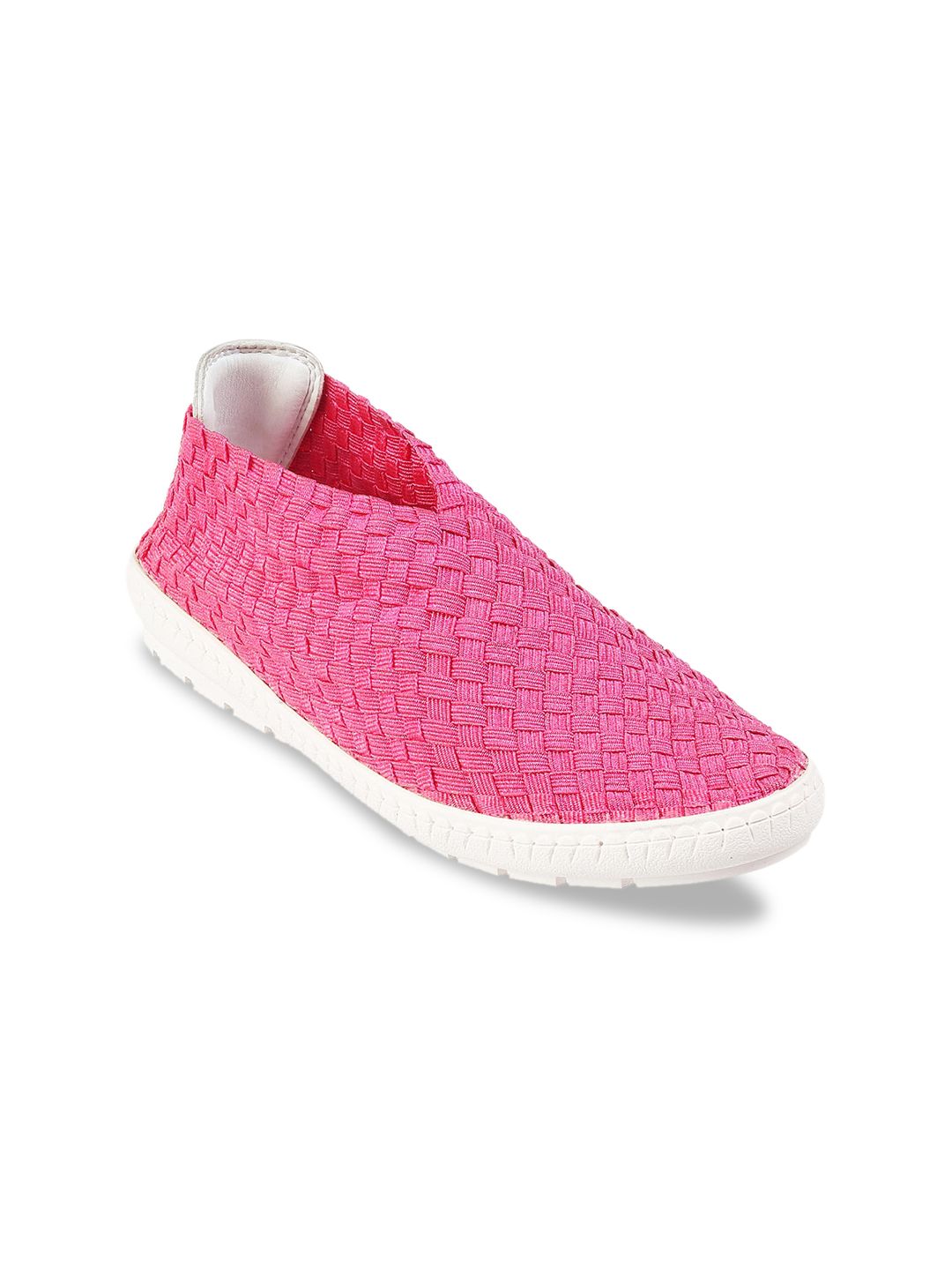 Catwalk Women Pink Woven Design Slip-On Sneakers Price in India