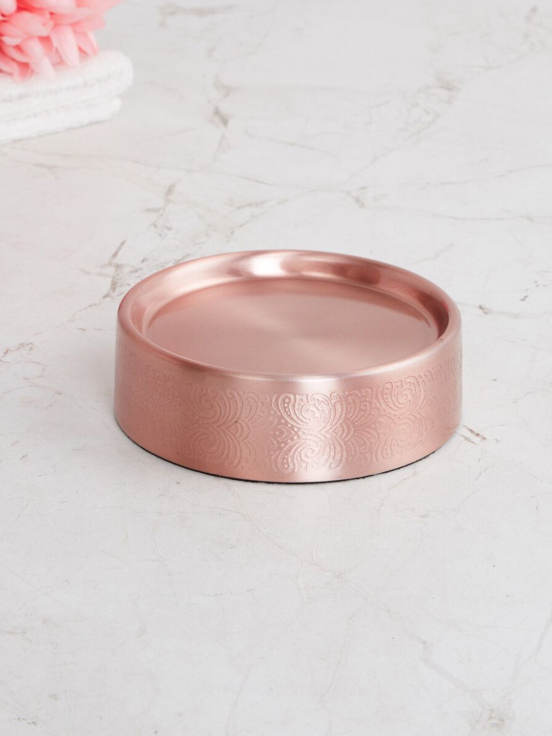Home Centre Pink Textured Metal Soap Dish Price in India