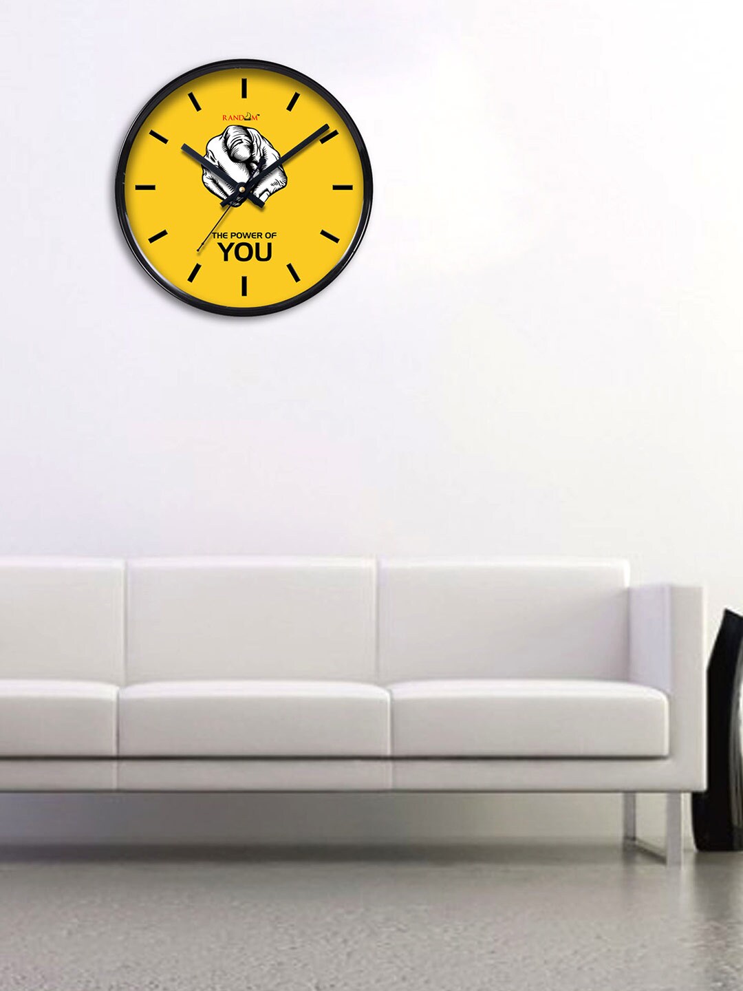 RANDOM Yellow Printed Dial 27.94 cm Analogue Wall Clock Price in India