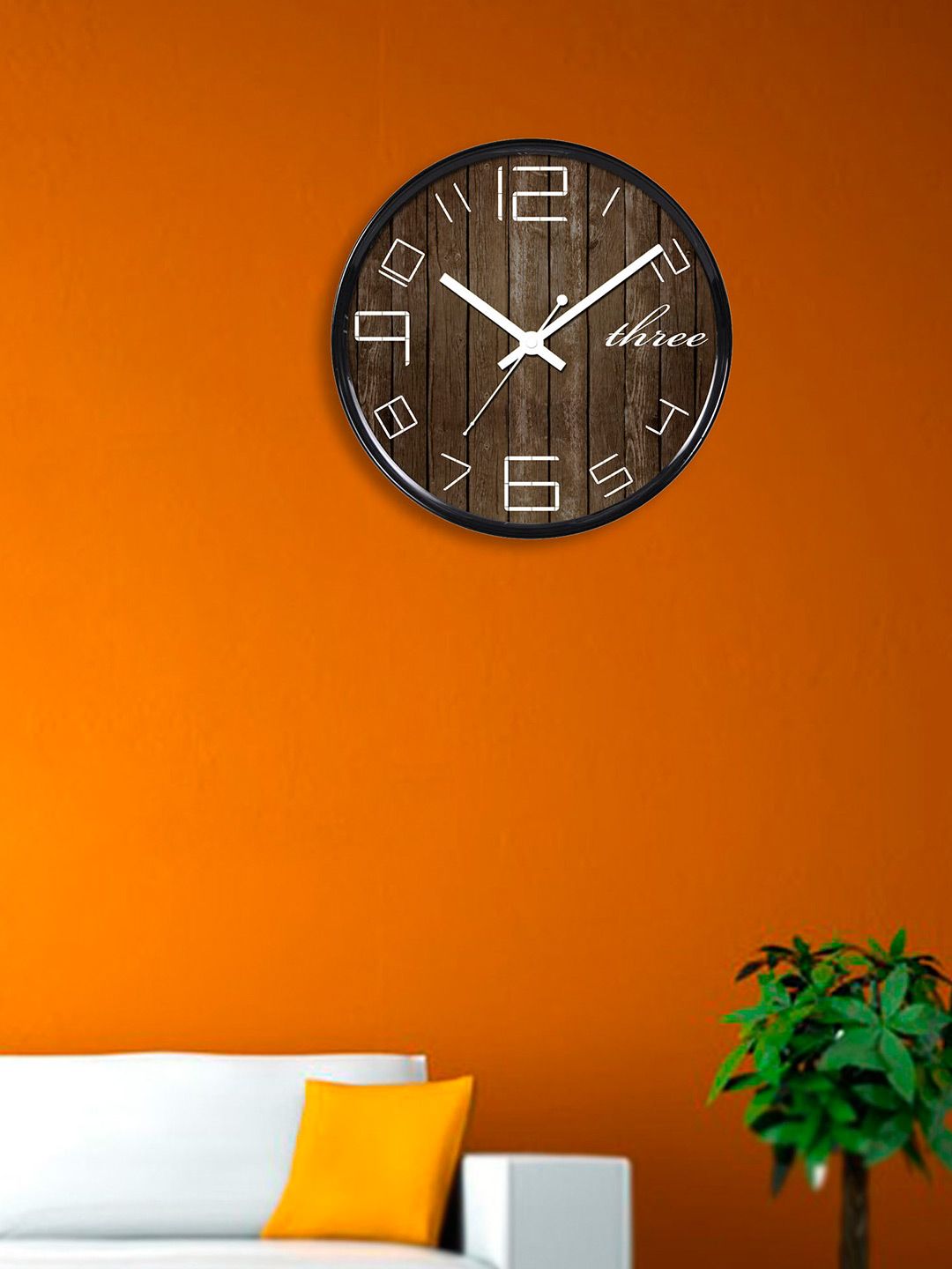 RANDOM Brown Printed Dial 27.94 cm Analogue Wall Clock Price in India