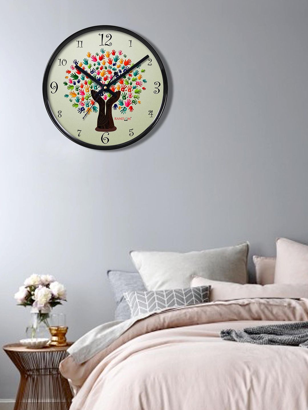 RANDOM Multicoloured Printed Dial 27.94 cm Analogue Wall Clock Price in India