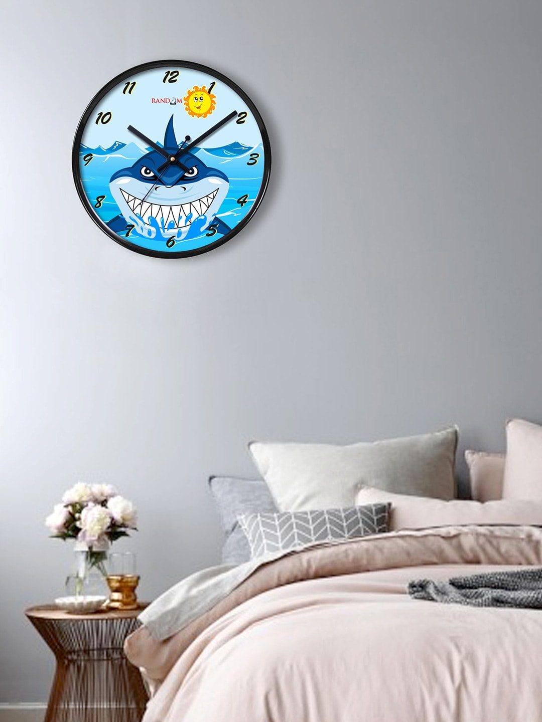 RANDOM Blue Printed Dial 27.94 cm Analogue Wall Clock Price in India