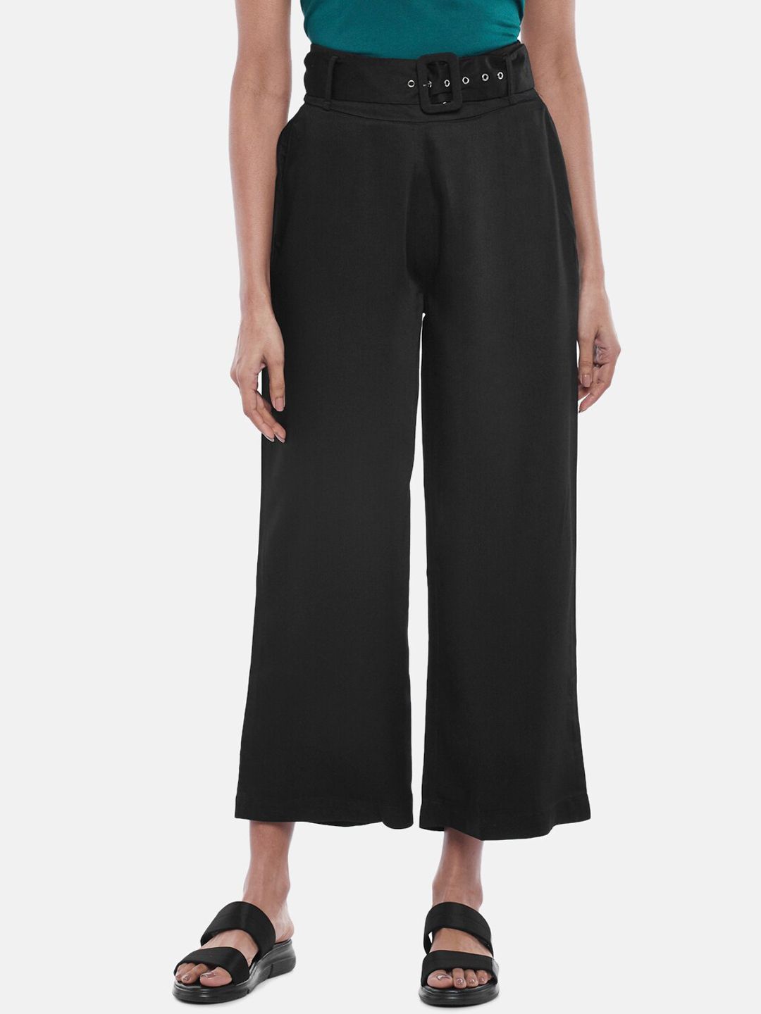 People Women Black Trousers Price in India