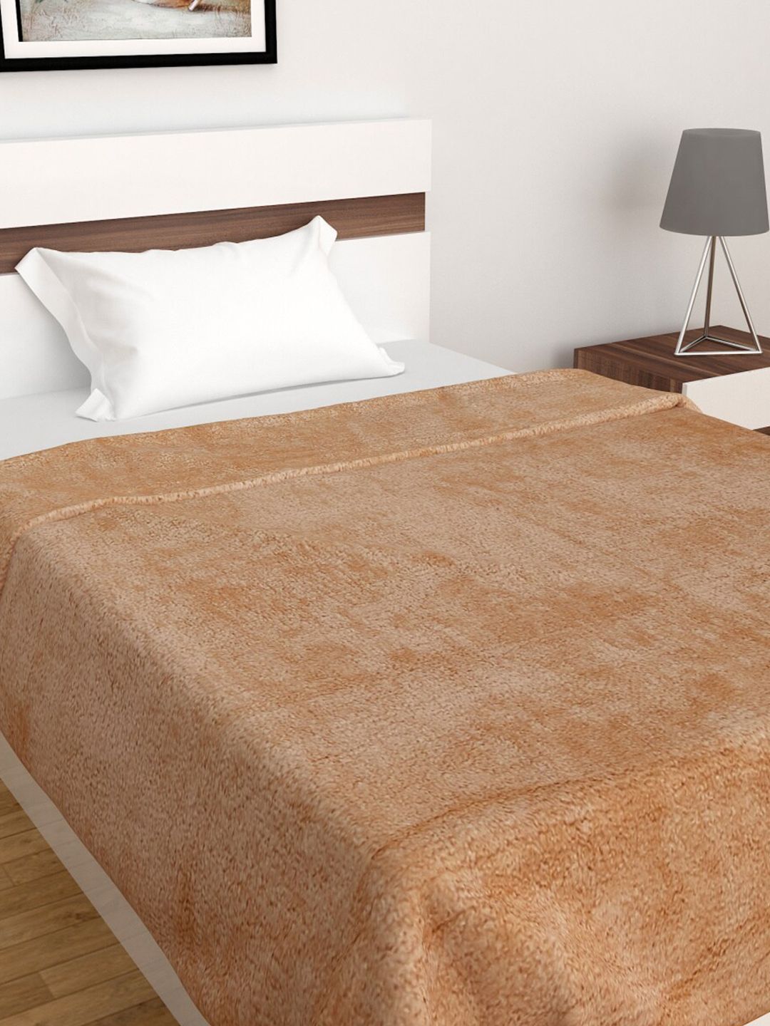 Home Centre Beige Mild Winter 210 GSM Single Bed Blanket Price in India