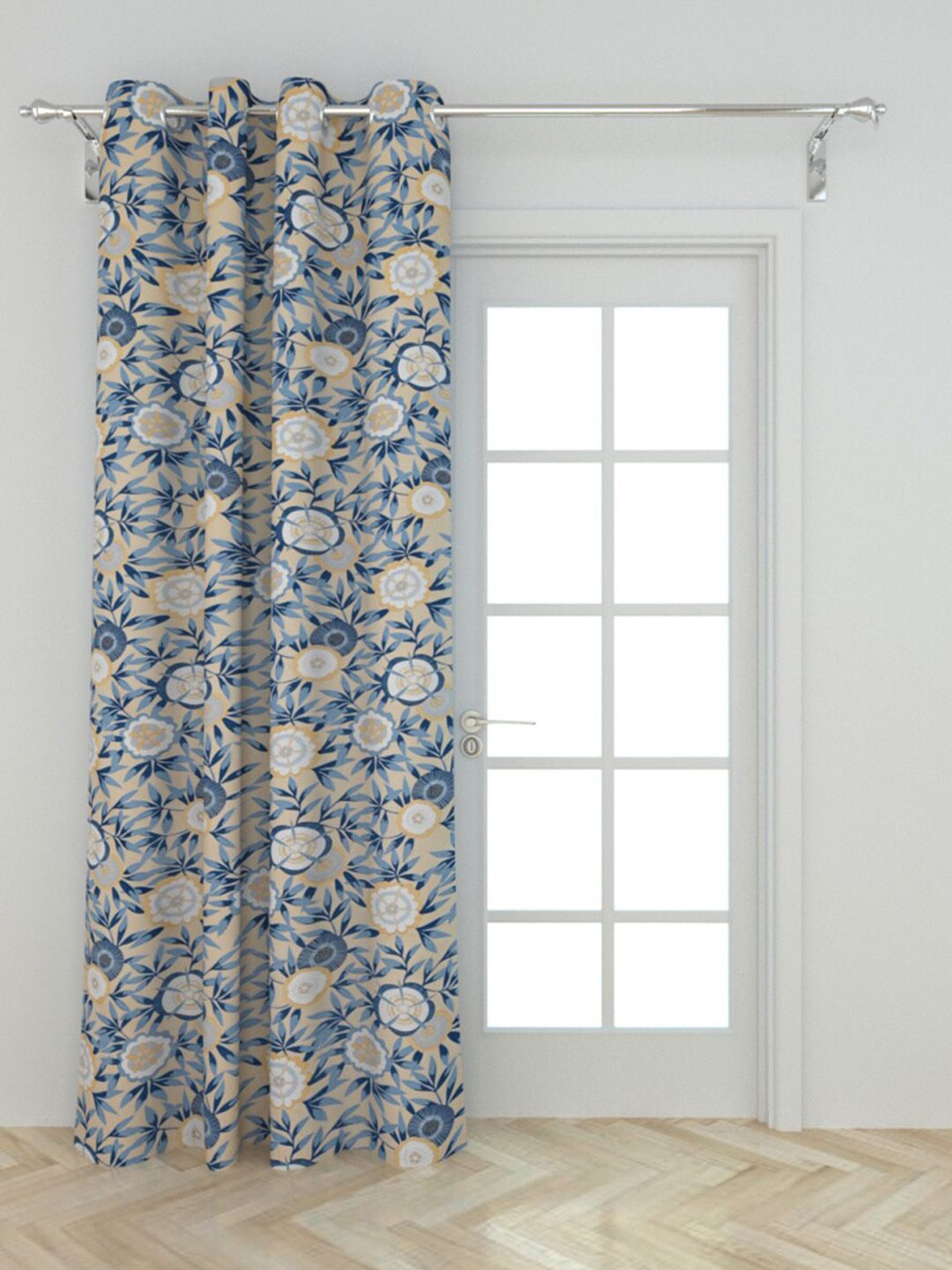 Home Centre Blue & Beige Floral Door Curtain Price in India