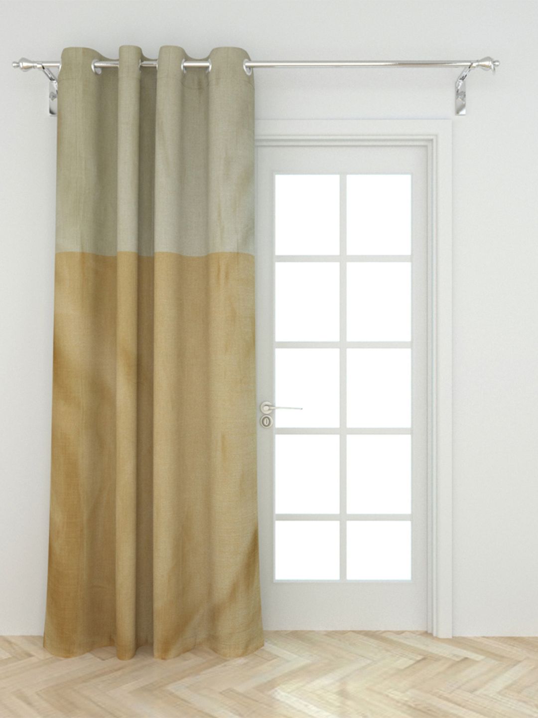 Home Centre Beige & Taupe Colourblocked Door Curtain Price in India