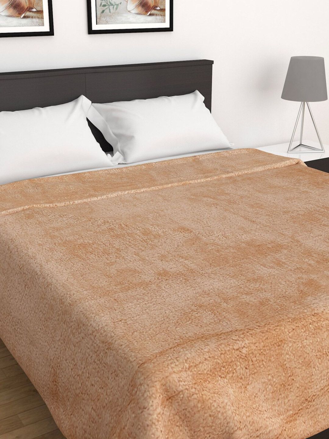 Home Centre Beige Solid Summer 210 GSM Double Bed Blanket Price in India