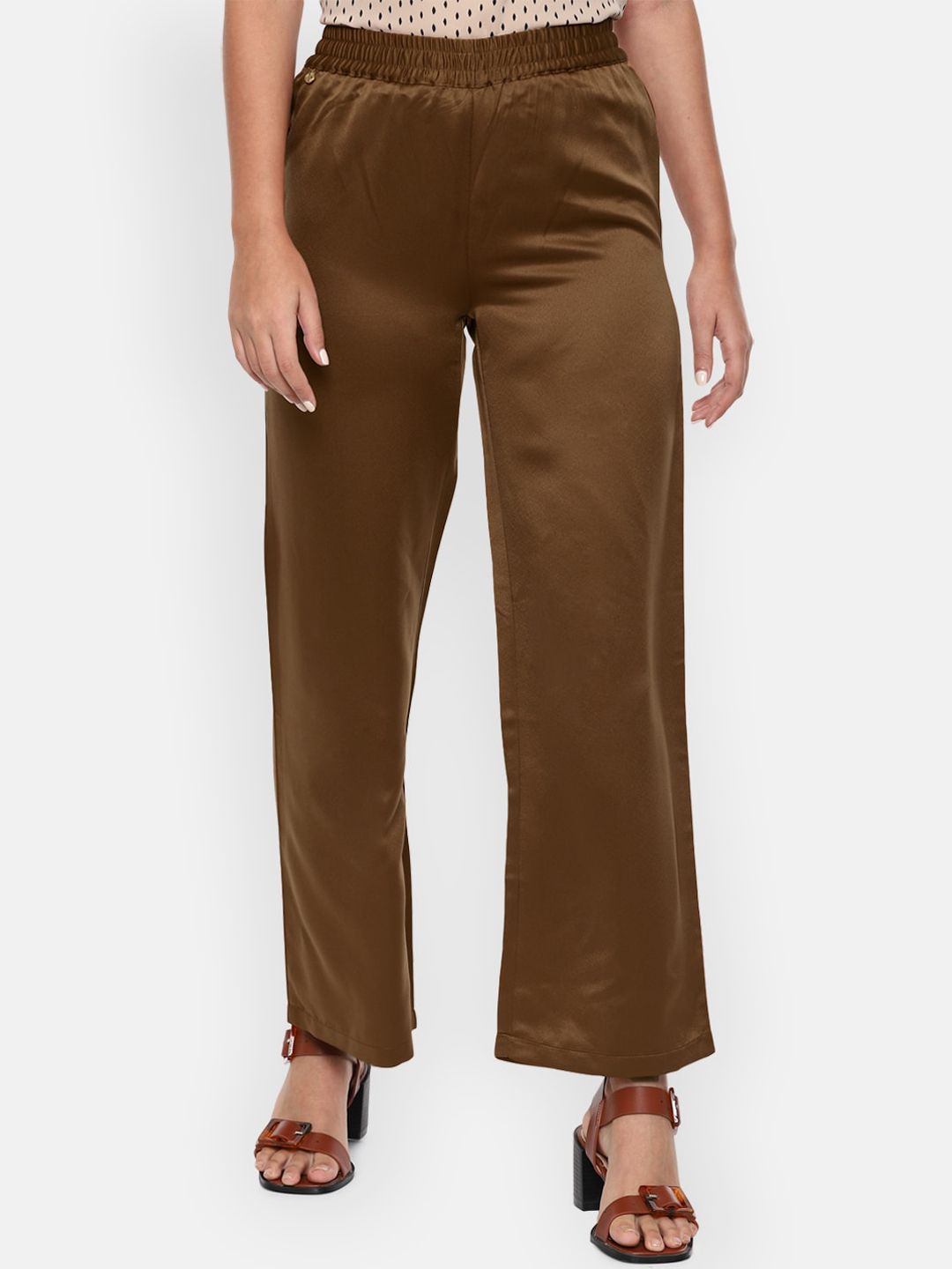 Van Heusen Woman Women Brown Trousers Price in India