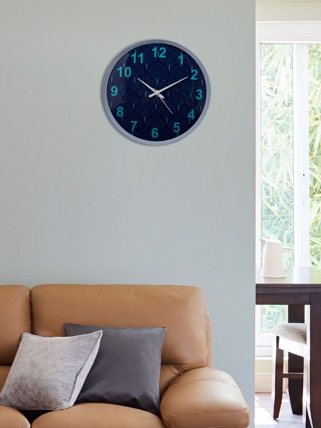 Home Centre Blue and Black Printed Contemporary Wall Clock Price in India