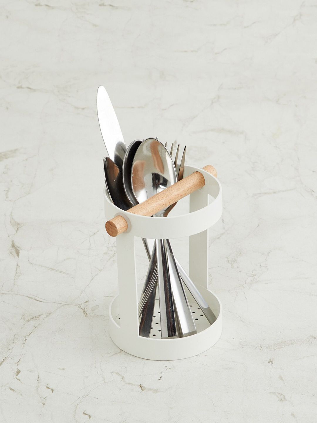 Home Centre Off White Solid Orion Mattle Metal Utensil Holder Price in India