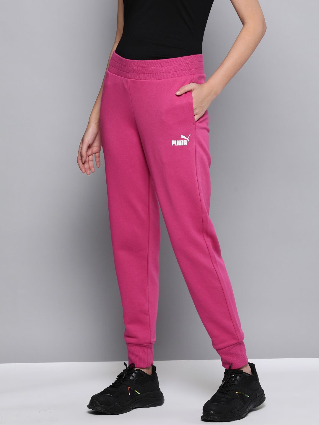 Puma Women Fuchsia Solid Sustainable Joggers Price in India